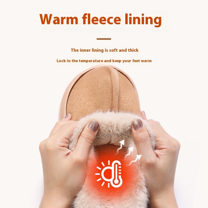 Women's Winter Wear Non-slip Thick Bottom Simple Fashion Home Fluffy Slippers