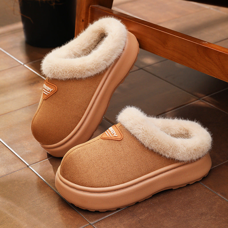 Women's Winter Wear Non-slip Thick Bottom Simple Fashion Home Fluffy Slippers