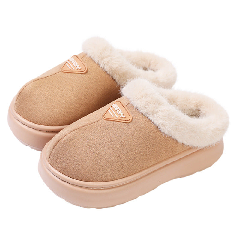 Women's Winter Wear Non-slip Thick Bottom Simple Fashion Home Fluffy Slippers