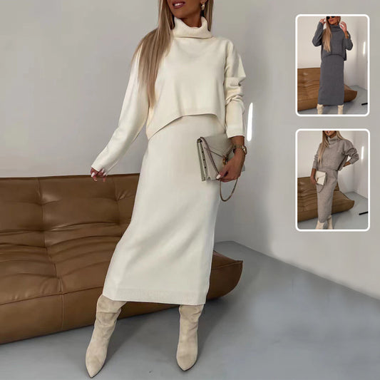 2pcs Sweater Suit Winter  Long Dress